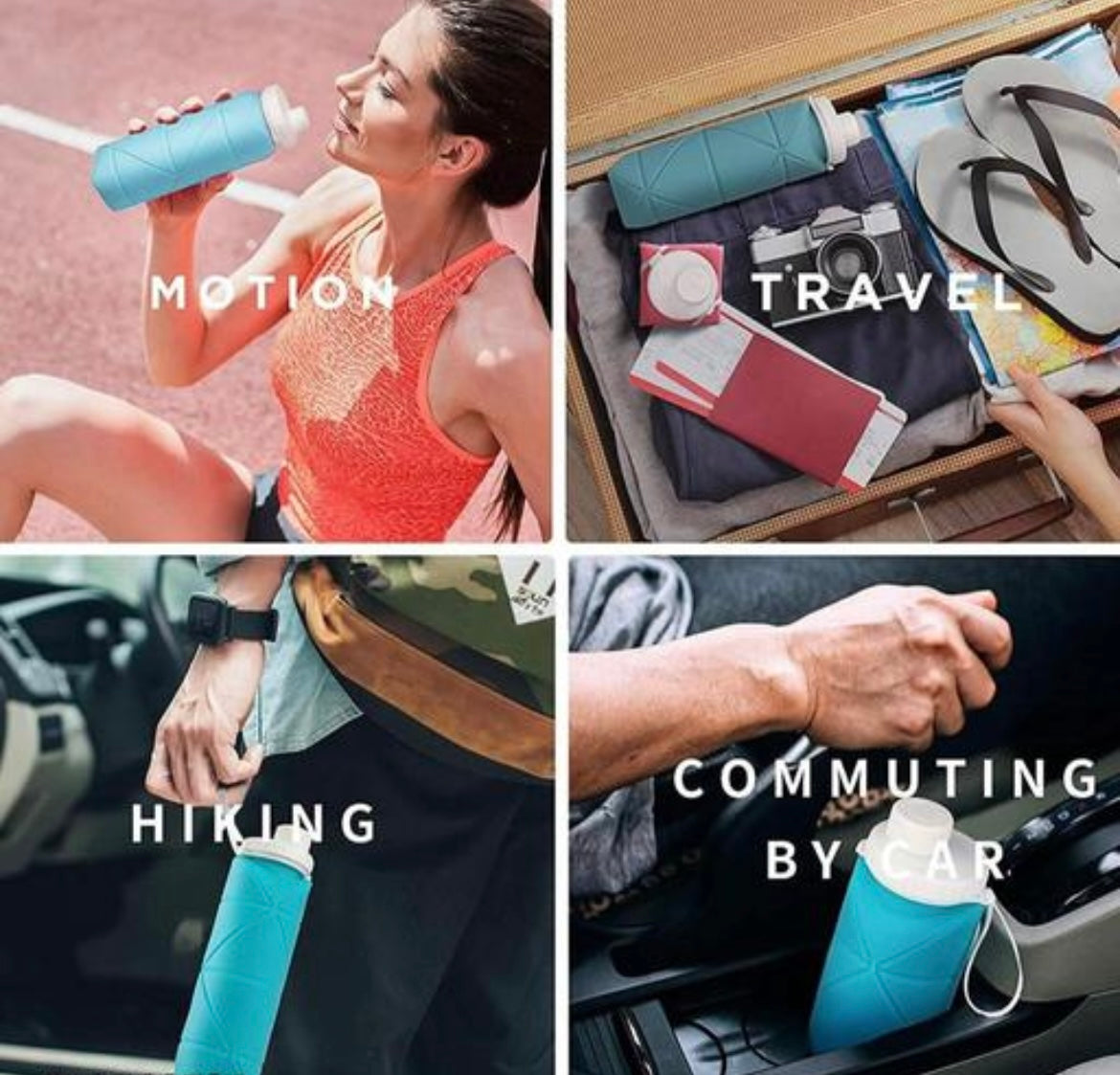 Collapsible EZUK 600 ML Folding Water Bottle With Hook